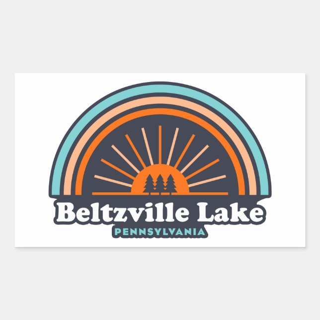 Pegatina Rectangular Arcoiris de Beltzville Lake Pennsylvania (Anverso)