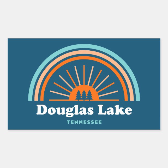 Pegatina Rectangular Arcoiris de Douglas Lake Tennessee (Anverso)