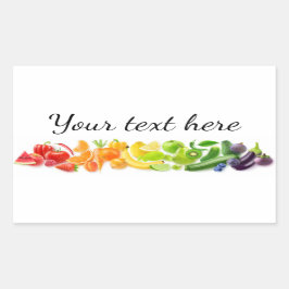 Pegatina Rectangular Arcoiris de frutas