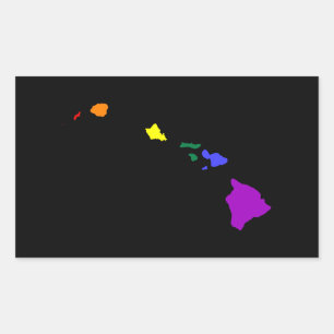 Pegatina Rectangular Arcoiris de Hawái