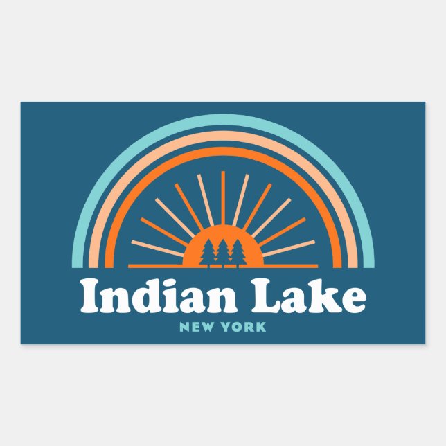 Pegatina Rectangular Arcoiris de India en Nueva York (Anverso)