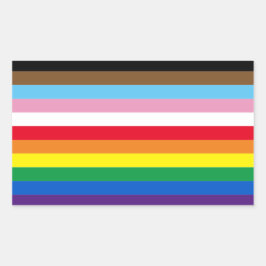 Pegatina Rectangular Arcoiris de Lgbtq 11 franjas incluida bandera del 