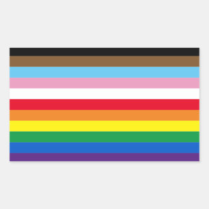 Pegatina Rectangular Arcoiris de Lgbtq 11 franjas incluida bandera del 