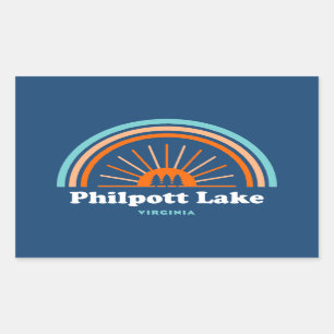 Pegatina Rectangular Arcoiris de Philpott Lake Virginia