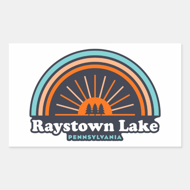 Pegatina Rectangular Arcoiris de Raystown Lake Pennsylvania (Anverso)
