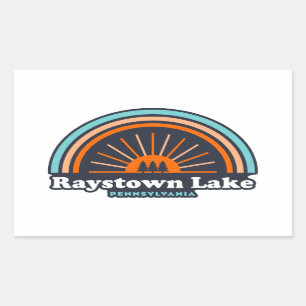 Pegatina Rectangular Arcoiris de Raystown Lake Pennsylvania