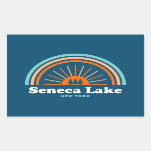Pegatina Rectangular Arcoiris de Seneca Lake New York