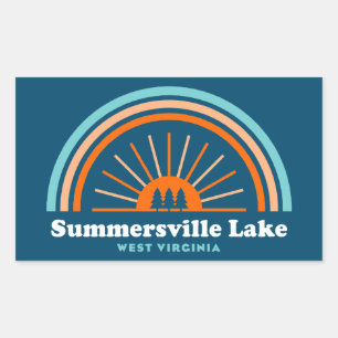 Pegatina Rectangular Arcoiris de Summersville Lake West Virginia