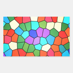 Pegatina Rectangular Arcoiris de vidrio templado