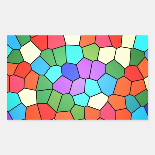 Pegatina Rectangular Arcoiris de vidrio templado (Anverso)
