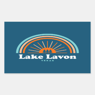 Pegatina Rectangular Arcoiris del lago Lavon Texas
