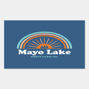 Pegatina Rectangular Arcoiris del lago Mayo Carolina del Norte
