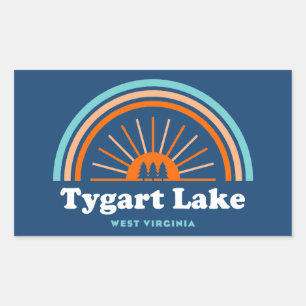 Pegatina Rectangular Arcoiris del lago Tygart West Virginia