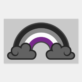 Pegatina Rectangular Arcoiris del orgullo asexual +{ Ace | Demi | Gris