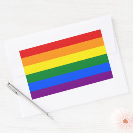 Pegatina Rectangular Arcoiris del Orgullo LGBT