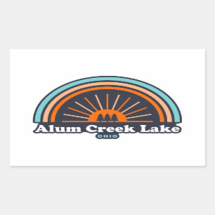 Pegatina Rectangular Arcoiris en el lago Alum Creek