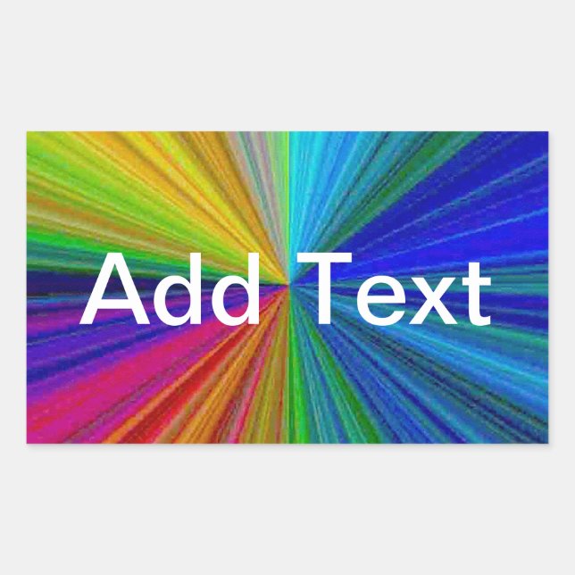 Pegatina Rectangular Arcoiris gradiente circular (Anverso)