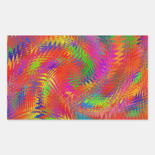 Pegatina Rectangular Arcoiris tejido