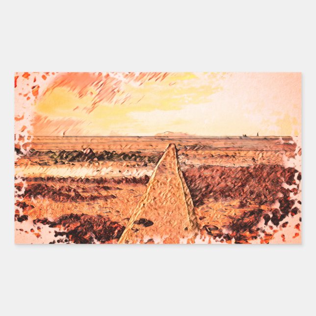 Pegatina Rectangular Ardrossan Beach Sunset, Scotland (Anverso)