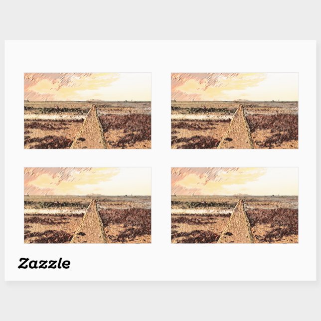 Pegatina Rectangular Ardrossan Beach Sunset, Scotland (Hoja)