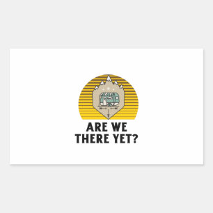 Pegatina Rectangular Are we there yet Retro vintage sunset