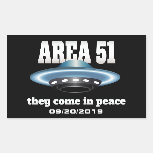 Pegatina Rectangular Área 51 (Anverso)