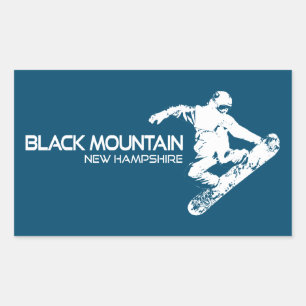 Pegatina Rectangular Área de esquiar Black Mountain New Hampshire Snowb