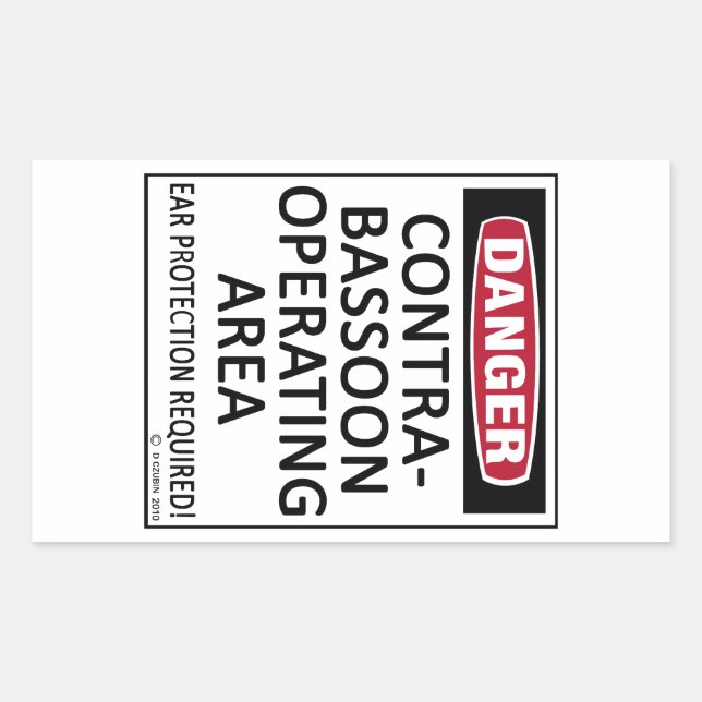 Pegatina Rectangular Área de operaciones de Contrabassoon (Anverso)