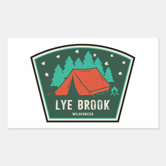 Pegatina Rectangular Área silvestre de Lye Brook Vermont Camping (Anverso)