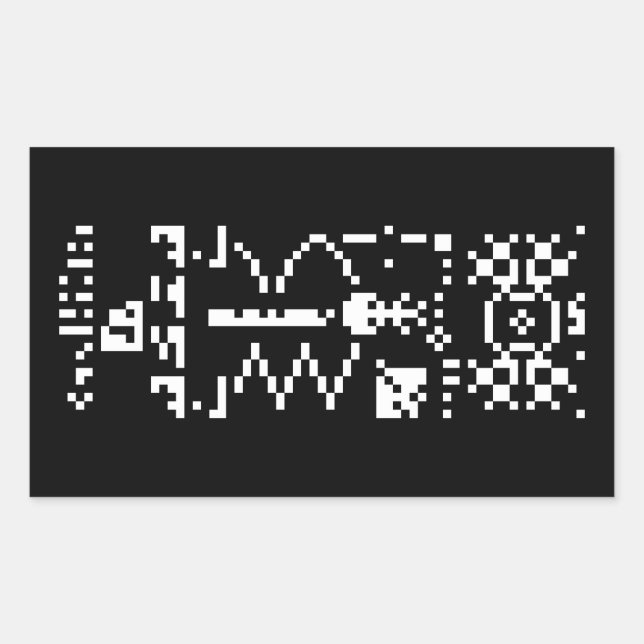 Pegatina Rectangular Arecibo Binary Message Reply (Anverso)