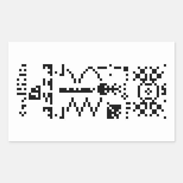 Pegatina Rectangular Arecibo Binary Message Reply (Anverso)