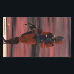 Pegatina Rectangular ARES CYBORG Red Sunset Science Fiction, Sci-Fi<br><div class="desc">Carácter de nuestra película 3D Hyperion World . ARES :Cyborg de Hyperion ,  un marco de animación. Baldesign3d (c)</div>