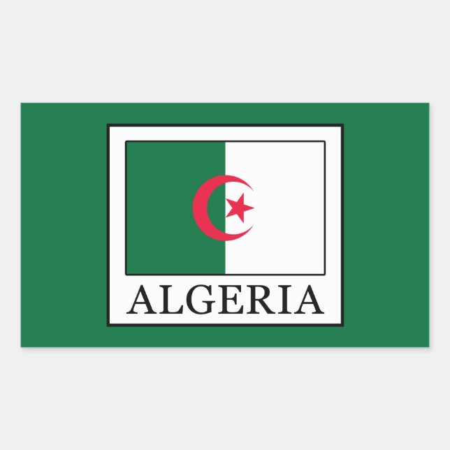 Pegatina Rectangular Argelia (Anverso)