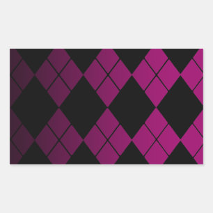 Pegatina Rectangular Argyle negro