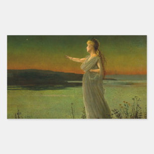 Pegatina Rectangular Ariadne en Naxos John Atkinson Grimshaw