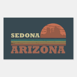 Pegatina Rectangular Arizona Sedona vintage retro