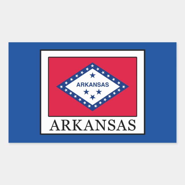 Pegatina Rectangular Arkansas (Anverso)