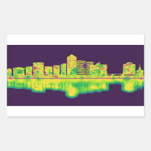 Pegatina Rectangular Arlington Texas Skyline