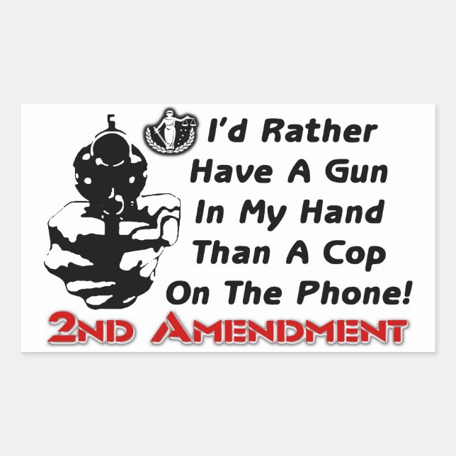 Pegatina Rectangular ¡Arma En Mi Mano! (Anverso)