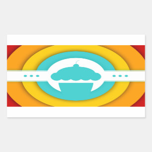 Pegatina Rectangular armario retro