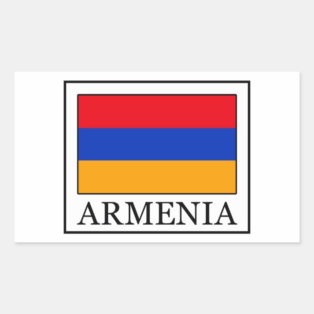Pegatina Rectangular Armenia (Anverso)