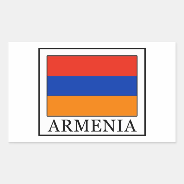 Pegatina Rectangular Armenia (Anverso)