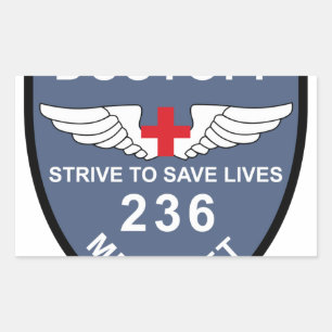 Pegatina Rectangular ARMY 236.º Destacamento Médico de Aviación Ejércit