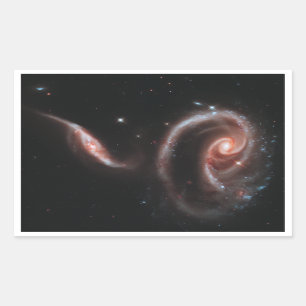 Pegatina Rectangular Arp 273 Galaxias Interactivas (Telescopio Hubble)