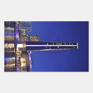Pegatina Rectangular Arquitectura de Dubai Marina por la noche