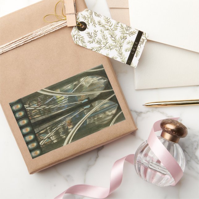 Pegatina Rectangular Arquitectura de Nueva York, puente de Brooklyn (Regalar)