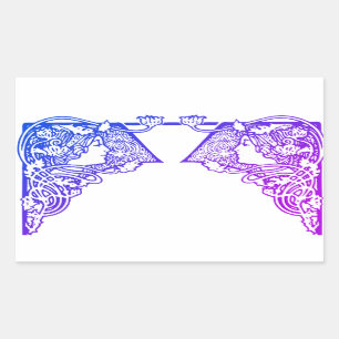 Pegatina Rectangular Art Nouveau Ladies Personalizable Rectangular Stic
