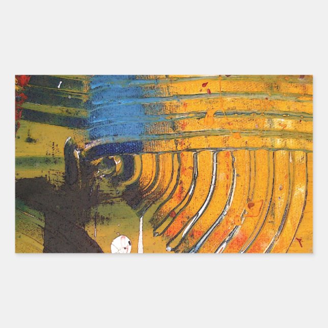 Pegatina Rectangular Arte abstracto (Anverso)