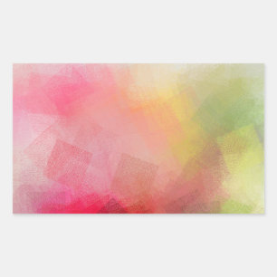 Pegatina Rectangular Arte abstracto moderno colorido plantilla en blanc