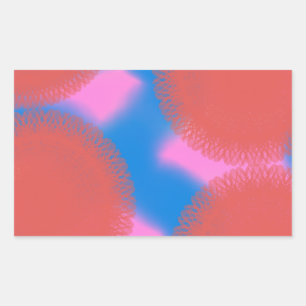 Pegatina Rectangular arte abstracto rojo rosa y azul 56789